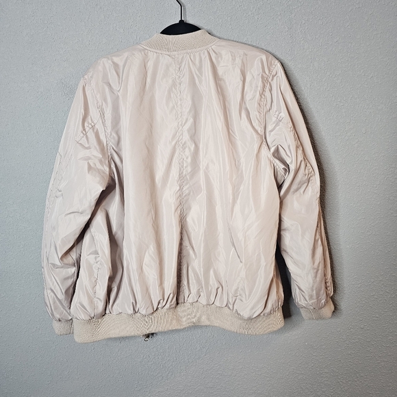 New Look‎ Womens Bomber Jacket Size 2X Beige Tan Neutral Casual - Picture 11 of 13
